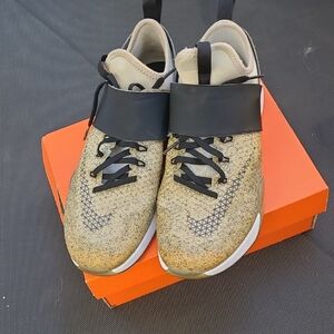 Nike Gold Speckled Athletic Shoes with Black Strap